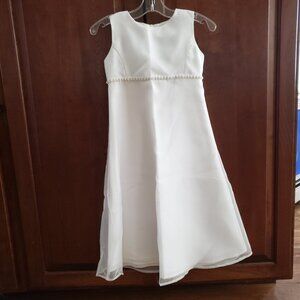 Girl's white formal dress 4 First Communion wedding